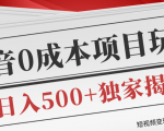 短视频变现套路剖析，抖音0成本赚钱项目玩法，日入500+独家揭秘（共2节视频）-520资源库