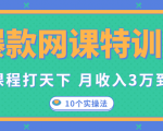 爆款网课特训营，一套课程打天下，网课变现的10个实操法，月收入3万到10万-520资源库