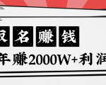 王通：不要小瞧任何一个小领域，取名技能也能快速赚钱，年赚2000W+利润-520资源库