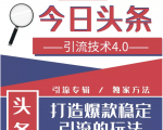 今日头条引流技术4.0，微头条实战细节，微头条引流核心技巧分析，快速发布引流玩法-520资源库