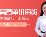 抖音高单价带货项目，一单佣金几十上百元，核心套路月入几十万（共3节）-520资源库