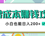 2020年零成本赚钱攻略,小白也能日入200+【视频教程】-520资源库