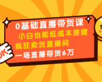 0基础直播带货课：小白也能低成本搭建疯狂卖货直播间：1场直播带货6万-520资源库