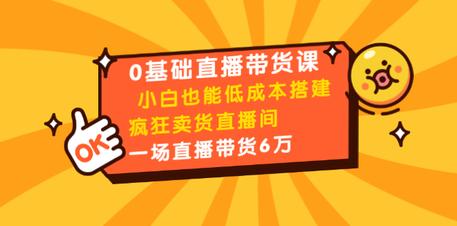 0基础直播带货课:小白也能低成本搭建疯狂卖货直播间:1场直播带货6万-520资源库