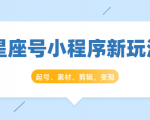 星座号小程序新玩法：起号、素材、剪辑，如何变现（附素材）-520资源库