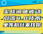 实战闲鱼被动引流4.0技术，坐等粉丝来找你，实操演示日加200+精准粉-520资源库