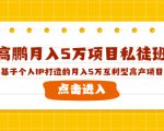 高鹏月入5万项目私徒班,基于个人IP打造的月入5万互利型高产项目!-520资源库