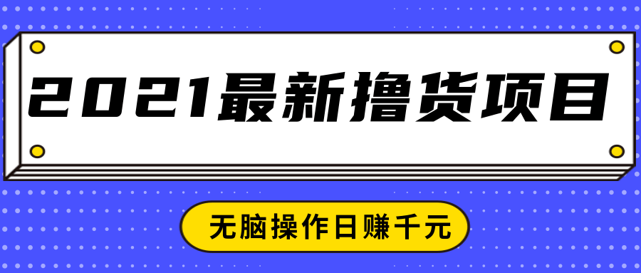 2021最新撸货项目,一部手机即可实现无脑操作轻松日赚千元-520资源库