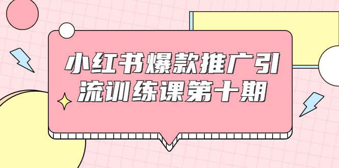小红书爆款推广引流训练课第十期，手把手带你玩转小红书，轻松月入过万-520资源库