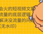 只说话就会火的短视频文案课，从根本上解决没流量的问题-520资源库