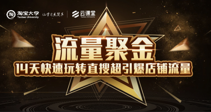淘宝大学:流量聚金14天快速玩转直搜,超引爆店铺流量,价值8800元-520资源库