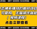 强子日志佛系赚钱的搬砖项目，需求大，可复购，无脑操作就能收钱-520资源库