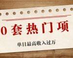 30套热门项目：单日最高收入过万 (网赚项目、朋友圈、涨粉套路、抖音、快手)等-520资源库