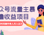 公众号流量主暴利撸收益项目，空闲时间操作单人月入过万-520资源库
