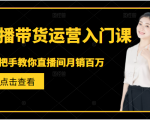 直播带货运营入门课，手把手教你直播间月销百万-520资源库