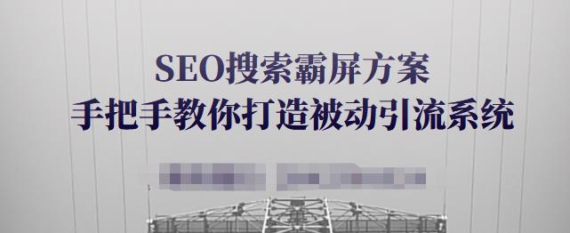 SEO搜索霸屏方案，手把手教你打造被动引流系统【视频课程】-520资源库