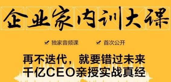 企业家内训大课，未来企业必学经验，价值1299元-520资源库