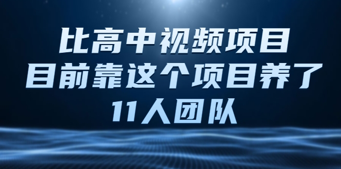 比高中视频项目,目前靠这个项目养了11人团队【视频课程】-520资源库