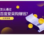 大王·怎么通过百度爱采购赚钱，已经通过百度爱采购完成200多万的销量-520资源库