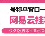 网易云挂机项目云梯挂机计划,永久版脚本+详细操作视频-520资源库