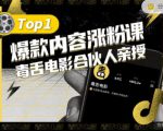 【毒舌电影合伙人亲授】抖音爆款内容涨粉课,5000万抖音大号首次披露涨粉机密-520资源库