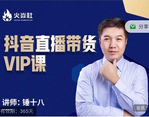 锤十八-抖音直播带货VIP课，专注直播带货有效盈利模式-520资源库