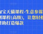 樊剑淘宝天猫课程-生意参谋数据分析系列课程(高级),让您轻松运营店铺,帮助打造爆款-520资源库