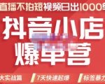推易电商·2022年抖音小店爆单营,不直播、不拍短视频、日出1000单,暴力玩法-520资源库