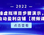 新人实操虚拟项目步骤演示,0基础打造自动盈利店铺【视频课程】-520资源库