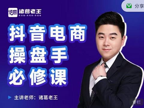 诸葛老王-抖音电商操盘手必修课：顶层设计，​起号破局，爆款运营，数据分析-520资源库
