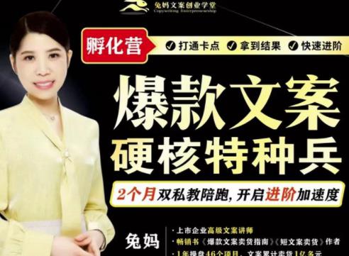 兔妈·爆款文案硬核特种兵孵化营，实现了每个月2000-30000+的副业增收-520资源库