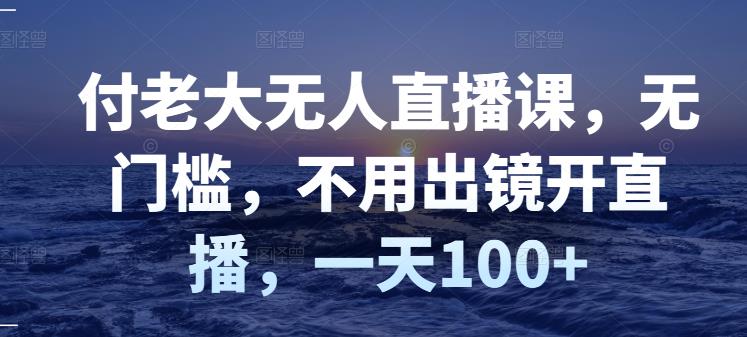 付老大无人直播课,无门槛,不用出镜开直播,一天100+-520资源库