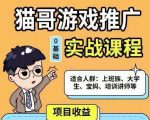 猫哥·游戏推广实战课程，单视频收益达6位数，从0到1成为优质游戏达人-520资源库