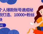 小红书个人爆款账号速成秘籍，爆款打造、10000+粉丝引流秘诀-520资源库