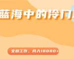超级蓝海中的冷门项目，文档工作，好玩又赚钱，月入10000+-520资源库