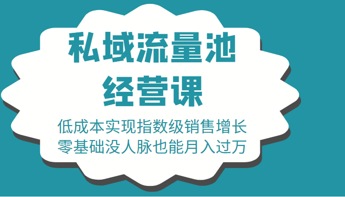 16堂私域流量池经营课:低成本实现指数级销售增长,零基础没人脉也能月入过万-520资源库
