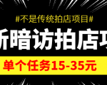 最新暗访拍店信息差项目，单个任务15-35元（不是传统拍店项目）-520资源库