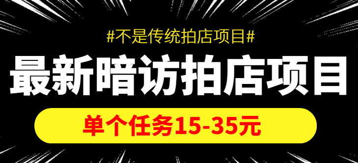 最新暗访拍店信息差项目，单个任务15-35元（不是传统拍店项目）-520资源库