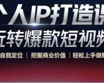 个人IP打造课-玩转爆款短视频，明确自我定位|挖掘商业价值|轻松上手做账号（无水印）-520资源库