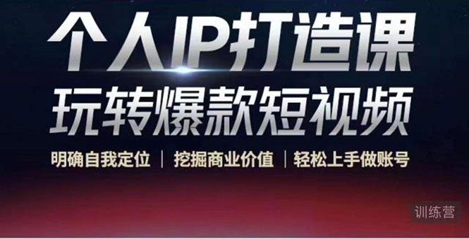 个人IP打造课-玩转爆款短视频,明确自我定位|挖掘商业价值|轻松上手做账号(无水印)-520资源库