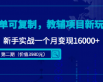 简单可复制，教辅项目新玩法，新手实战一个月变现16000+（第二期）-520资源库
