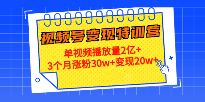 21天视频号变现特训营：单视频播放量2亿+3个月涨粉30w+变现20w+（第14期）-520资源库