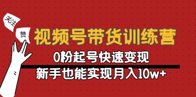视频号带货训练营：0粉起号快速变现，新手也能实现月入10w+-520资源库