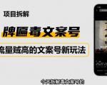 2023抖音快手毒文案新玩法，牌匾文案号，起号快易变现-520资源库