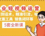 5套·美业短视频运营课从场景到话术·精准引流·吸金文案工具·销售闭环等-520资源库