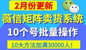 微信矩阵卖货系统，多线程批量养10个微信号，10种加粉落地方法，快速加满3W人卖货！-520资源库