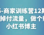 小红书-商家训练营12期：让商家丢掉付流量，做个赚钱的小红书博主-520资源库
