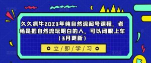 久久疯牛2023年纯自然流起号课程，老杨是把自然流玩明白的人，可以闭眼上车（3月更新）-520资源库
