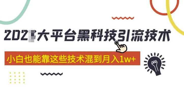 大平台黑科技引流技术,小白也能靠这些技术混到月入1w+(2022年的课程)-520资源库