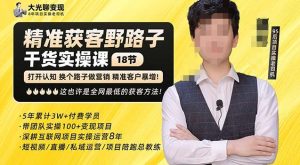 杨光·精准获客野路子，黑科技快速获取精准客户，这也许是全网最低的获客方法了-520资源库